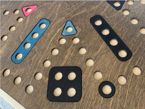 Close up of 6 player side of Aggravation