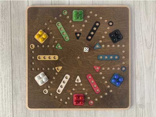 Aggravation 6 Player Laser Cut Wooden Board Game