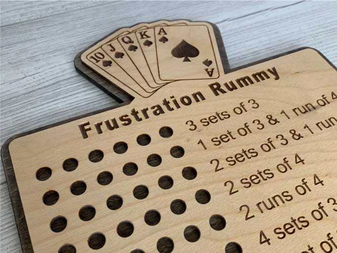 Frustration Rummy Wooden Board Game