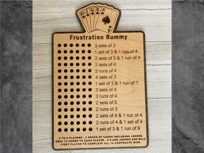 Frustration Rummy Wooden Board Game