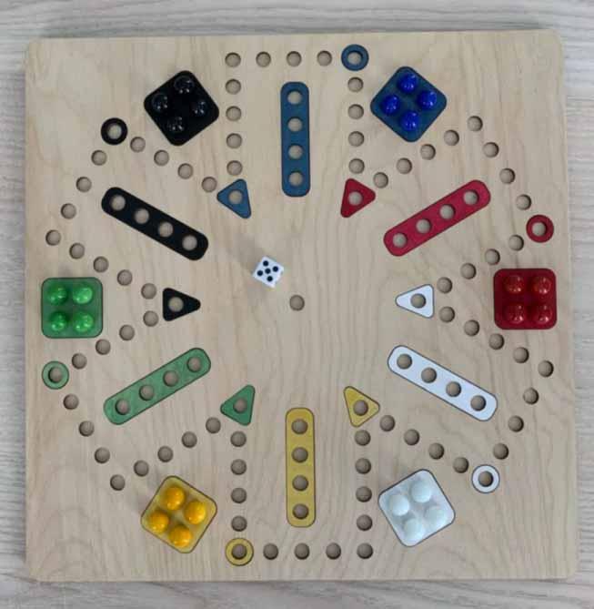 Laser Cut Aggravation | 6 players | Wooden Dice and Marble Board Game | Trouble | Sorry - Twisted Grain