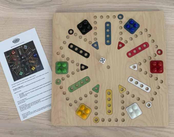 Laser Cut Aggravation | 6 players | Wooden Dice and Marble Board Game | Trouble | Sorry - Twisted Grain