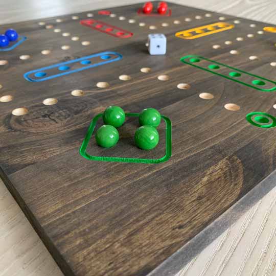 Aggravation | 4 player | Wooden Dice and Marble Board Game | Trouble | Sorry