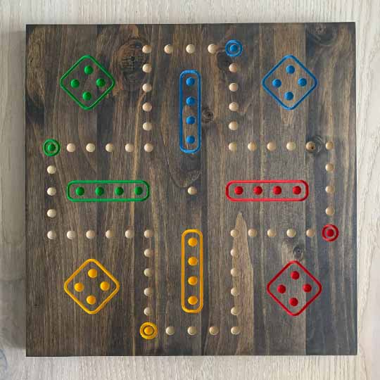 Aggravation | Double Sided | 4 and 6 Player Wooden Dice and Marble Game Board | Trouble | Sorry