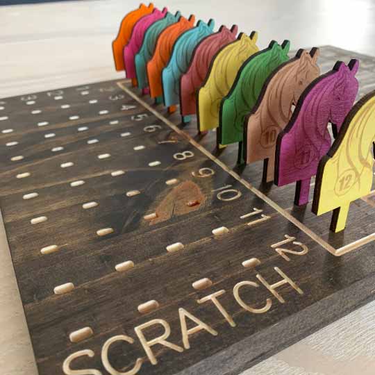 Wooden Horse Race Board Game with Laser Cut Horses